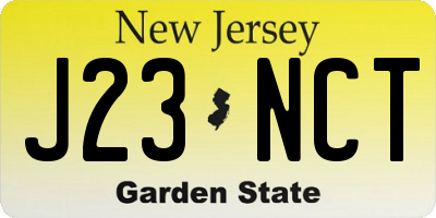 NJ license plate J23NCT