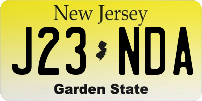 NJ license plate J23NDA
