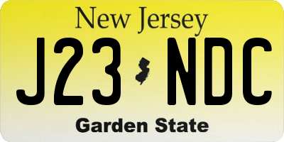 NJ license plate J23NDC