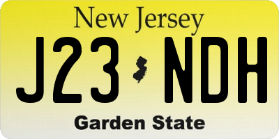 NJ license plate J23NDH