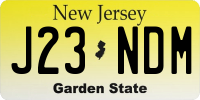 NJ license plate J23NDM