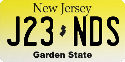 NJ license plate J23NDS