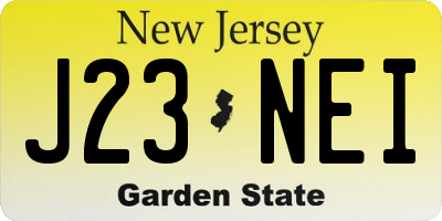 NJ license plate J23NEI