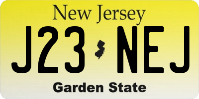 NJ license plate J23NEJ