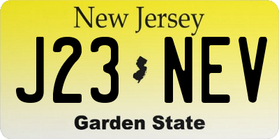 NJ license plate J23NEV