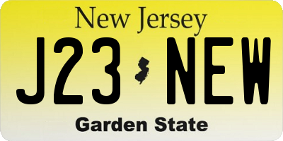 NJ license plate J23NEW