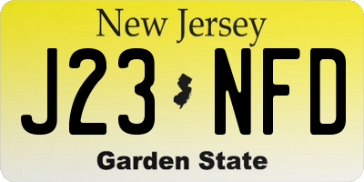 NJ license plate J23NFD