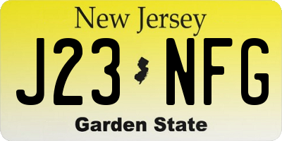 NJ license plate J23NFG