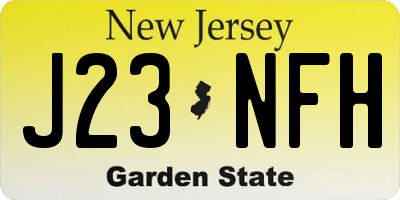NJ license plate J23NFH