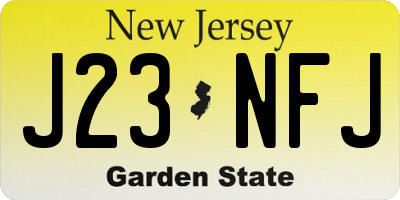 NJ license plate J23NFJ