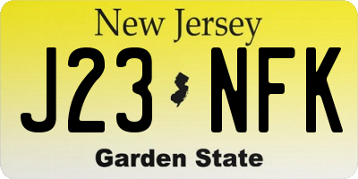 NJ license plate J23NFK
