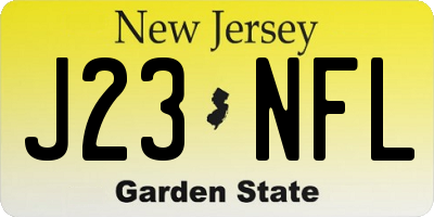 NJ license plate J23NFL