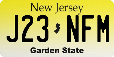 NJ license plate J23NFM