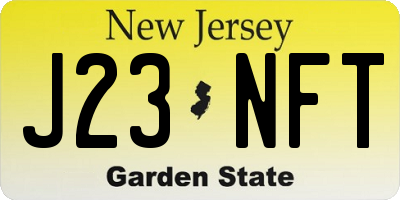 NJ license plate J23NFT
