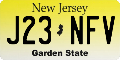 NJ license plate J23NFV