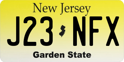 NJ license plate J23NFX