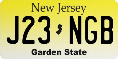 NJ license plate J23NGB