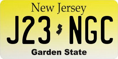 NJ license plate J23NGC