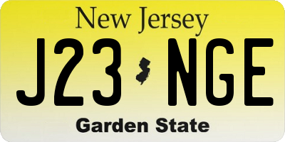 NJ license plate J23NGE