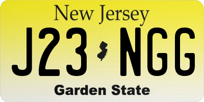 NJ license plate J23NGG