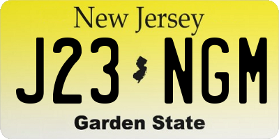 NJ license plate J23NGM