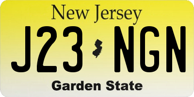 NJ license plate J23NGN