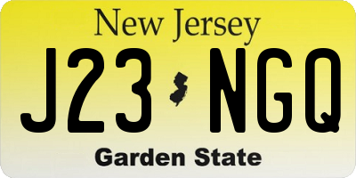 NJ license plate J23NGQ