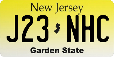 NJ license plate J23NHC