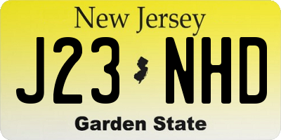 NJ license plate J23NHD
