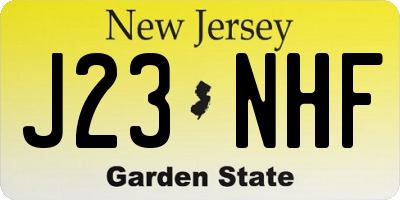 NJ license plate J23NHF