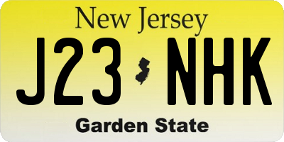 NJ license plate J23NHK