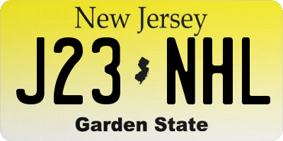 NJ license plate J23NHL