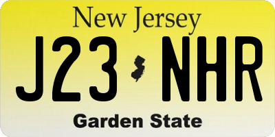 NJ license plate J23NHR