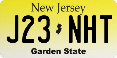 NJ license plate J23NHT