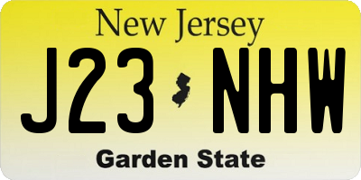 NJ license plate J23NHW