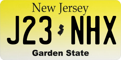 NJ license plate J23NHX