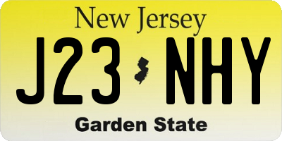NJ license plate J23NHY