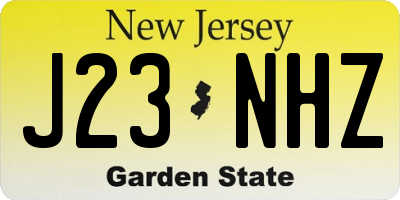 NJ license plate J23NHZ