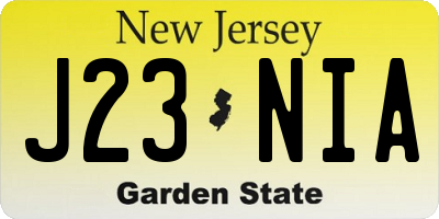 NJ license plate J23NIA