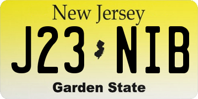 NJ license plate J23NIB