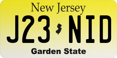 NJ license plate J23NID