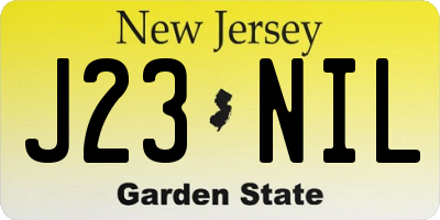 NJ license plate J23NIL