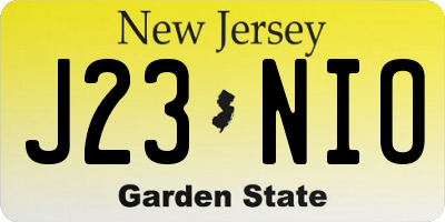 NJ license plate J23NIO