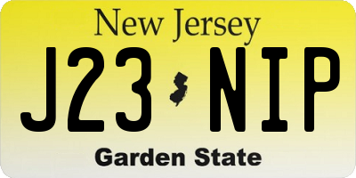 NJ license plate J23NIP