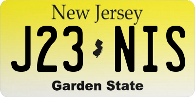 NJ license plate J23NIS