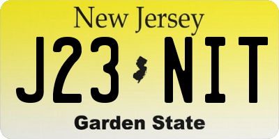 NJ license plate J23NIT