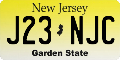 NJ license plate J23NJC