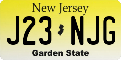 NJ license plate J23NJG