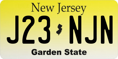 NJ license plate J23NJN