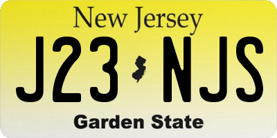 NJ license plate J23NJS